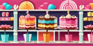 Arcoíris de dulces en candy bar