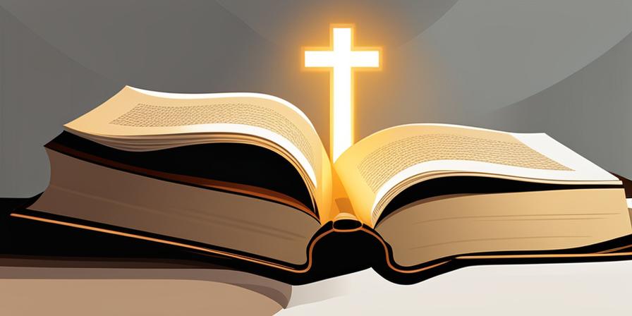 Biblia abierta con luz celestial