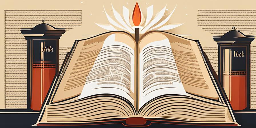Libro sagrado abierto con vela encendida