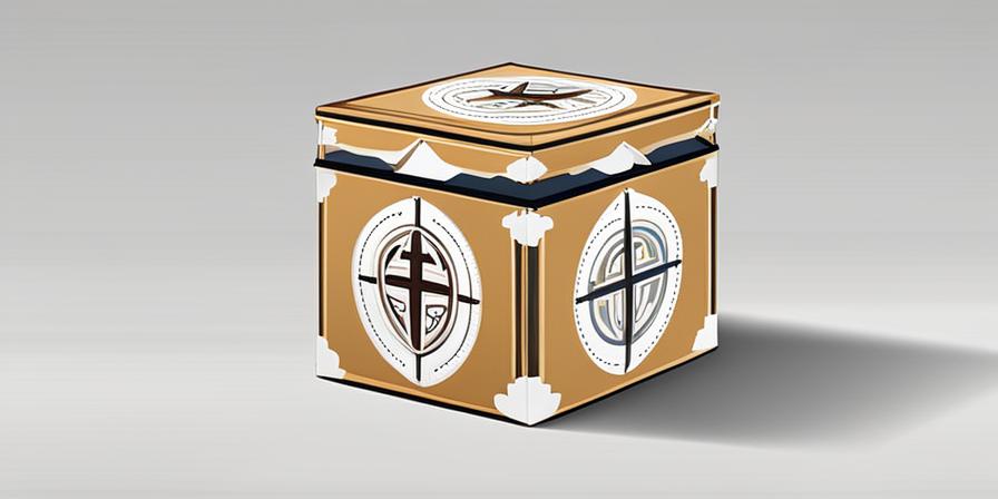 Caja blanca con símbolos religiosos