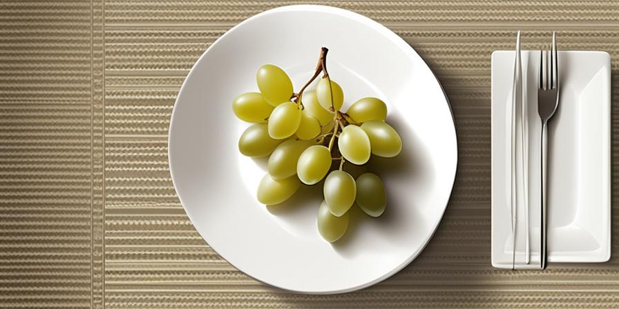 Canapés de uvas en platos elegantes