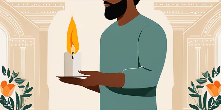 Dos manos sosteniendo velas en una ceremonia religiosa
