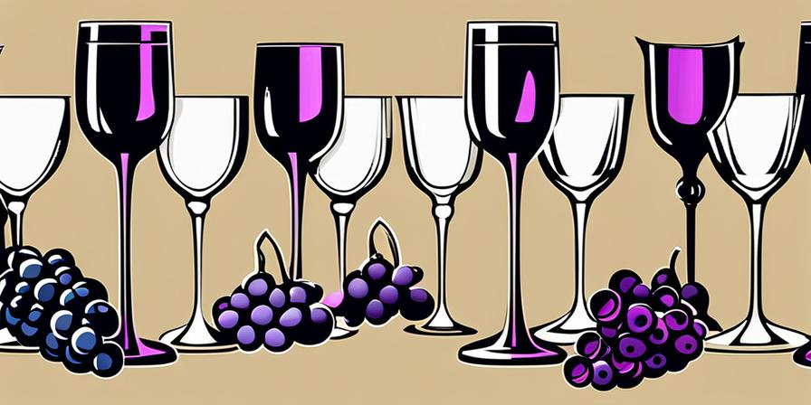 Copa de vino rodeada de racimos de uvas