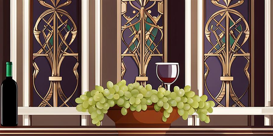 Copa de vino con uvas en el sagrario de una iglesia