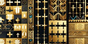 Collage de cruces de oro elegantes