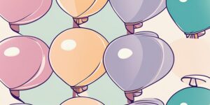 Flotando globos de helio en tonos pastel