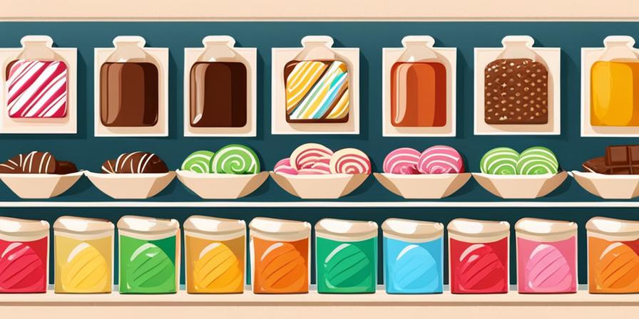 Golosinas coloridas en un candy bar