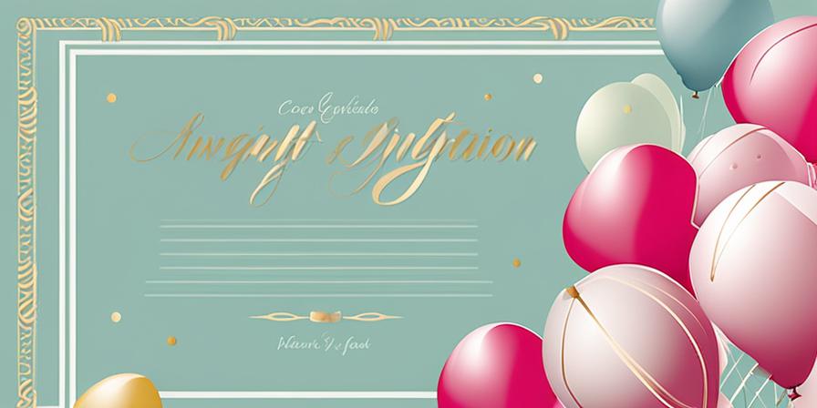Invitación con globos y elegante texto