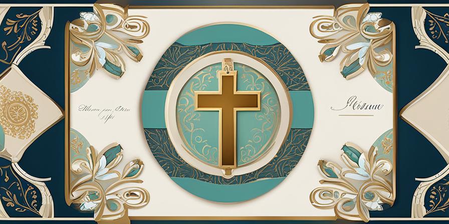 Invitación religiosa con diseño elegante y detalles de comunión