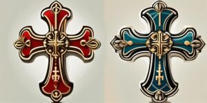 Llavero con cruces y símbolos sagrados, regalo espiritual