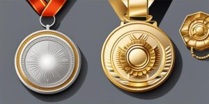 Medallas de oro brillantes y elegantes