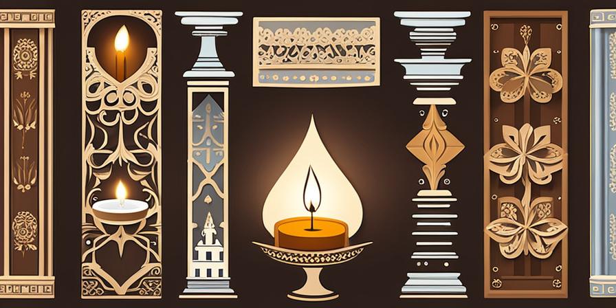 Mesa decorada con velas y símbolos religiosos