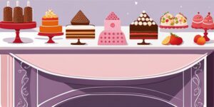 Mesa de dulces con decoraciones temáticas y dulces coloridos
