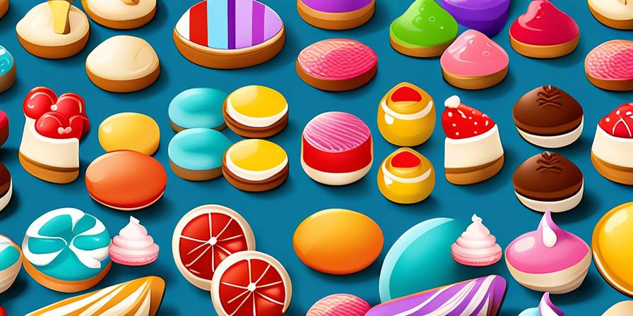 Mesa de dulces variados y coloridos