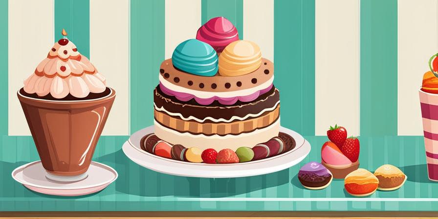 Mesa de dulces con golosinas coloridas y divertidas