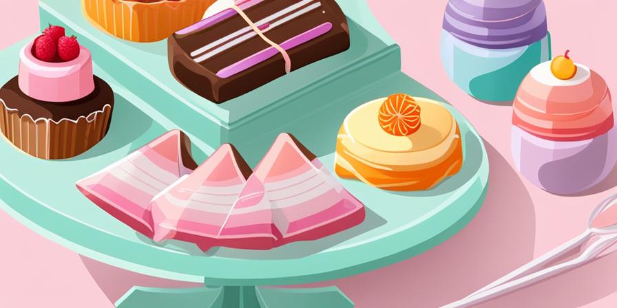 Mesa de dulces con paleta pastel