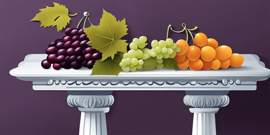 Mesa festiva con uvas y decoraciones elegantes