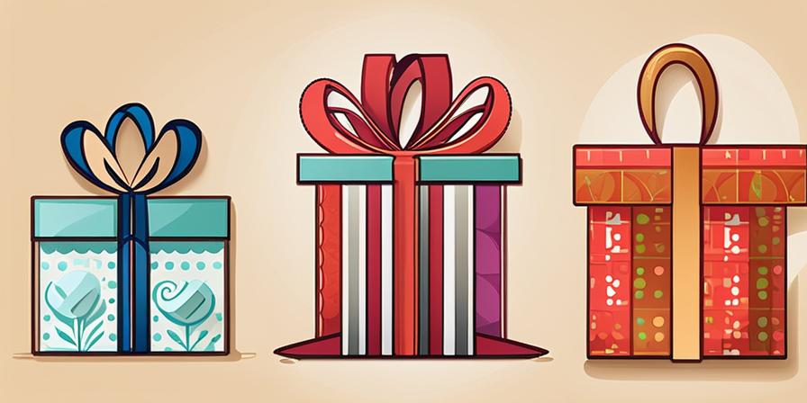 10 objetos coloridos envueltos como regalos