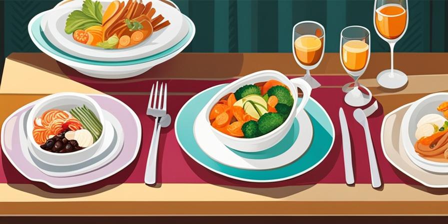 Comida variada y colorida en una mesa
