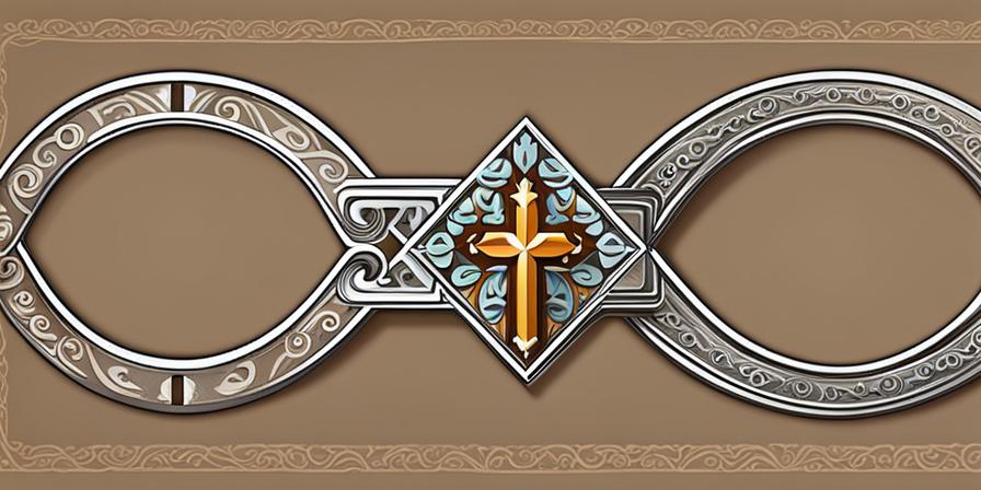 Pulsera de cuero marrón con símbolo religioso