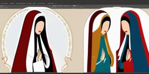 Restauración cuidadosa de una figura de la Virgen Mary