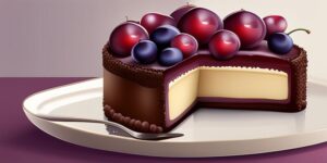 Tarta elegante decorada con uvas
