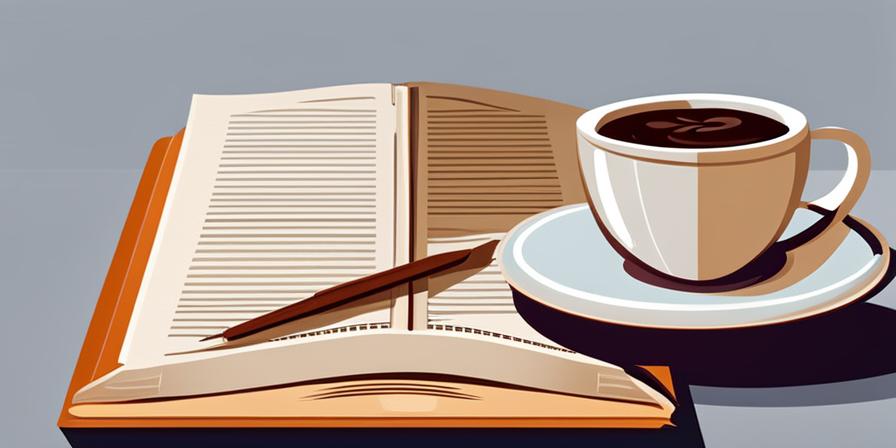 Biblia abierta y taza de café en la mesa de la mañana